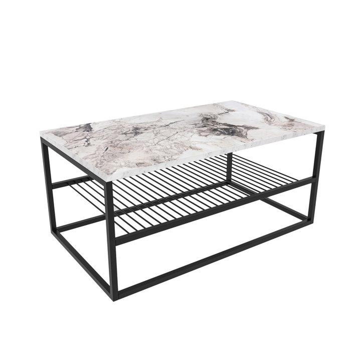 Hanah Home Mesa de café Asude - Blanco y Negro